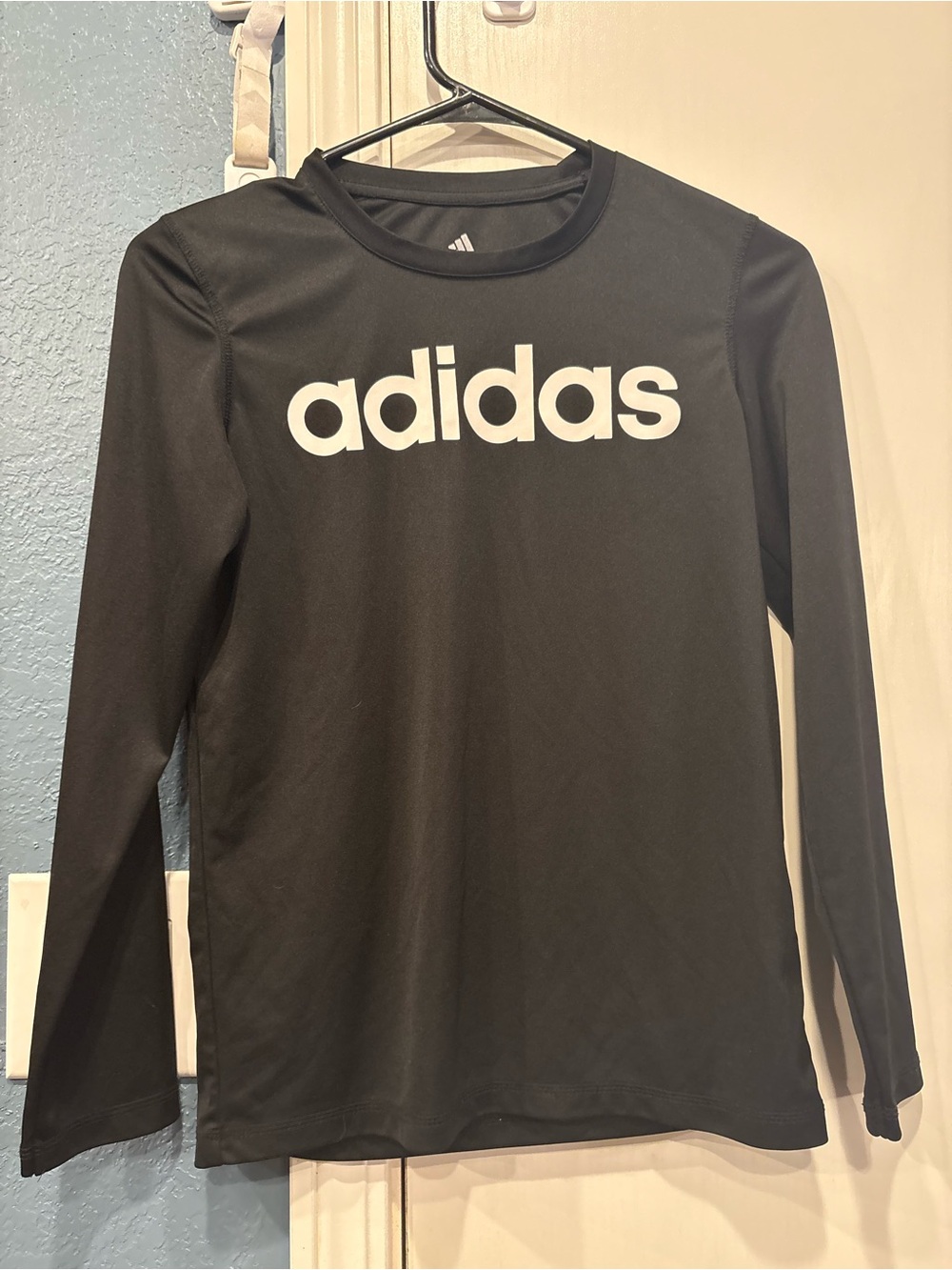 adidas Black Long-Sleeve Logo performance shirt  for Kids
